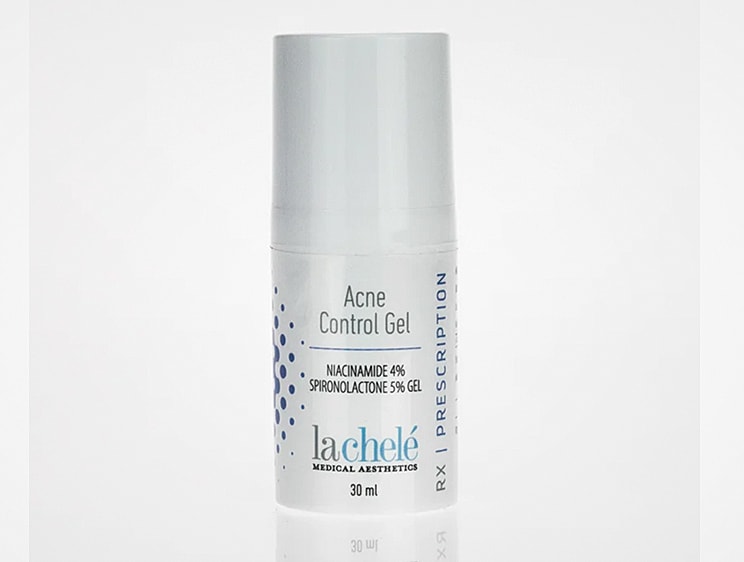 Acne control gel with niacinamide and spironolactone.