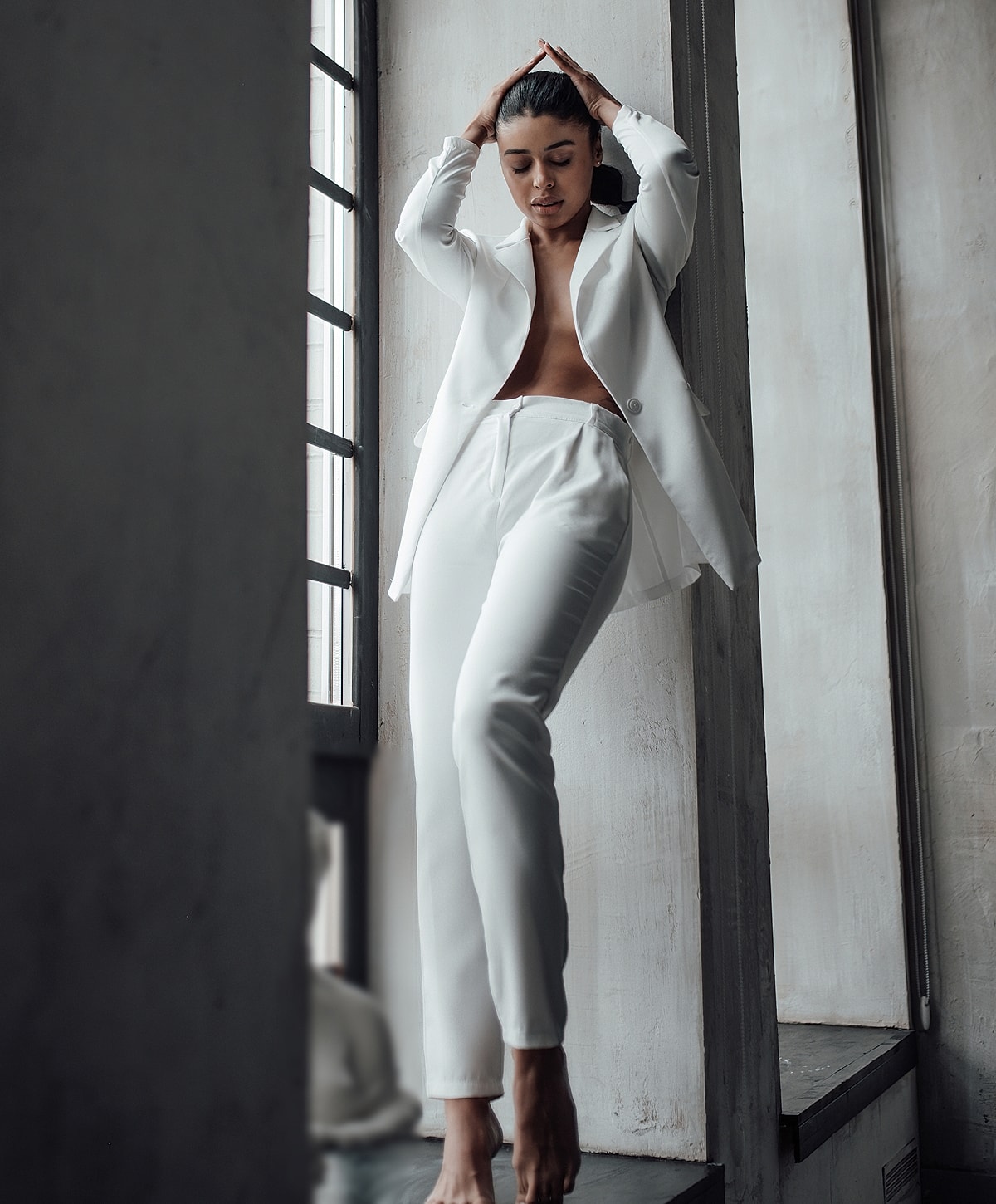 Medical professional preparing patient for procedure.