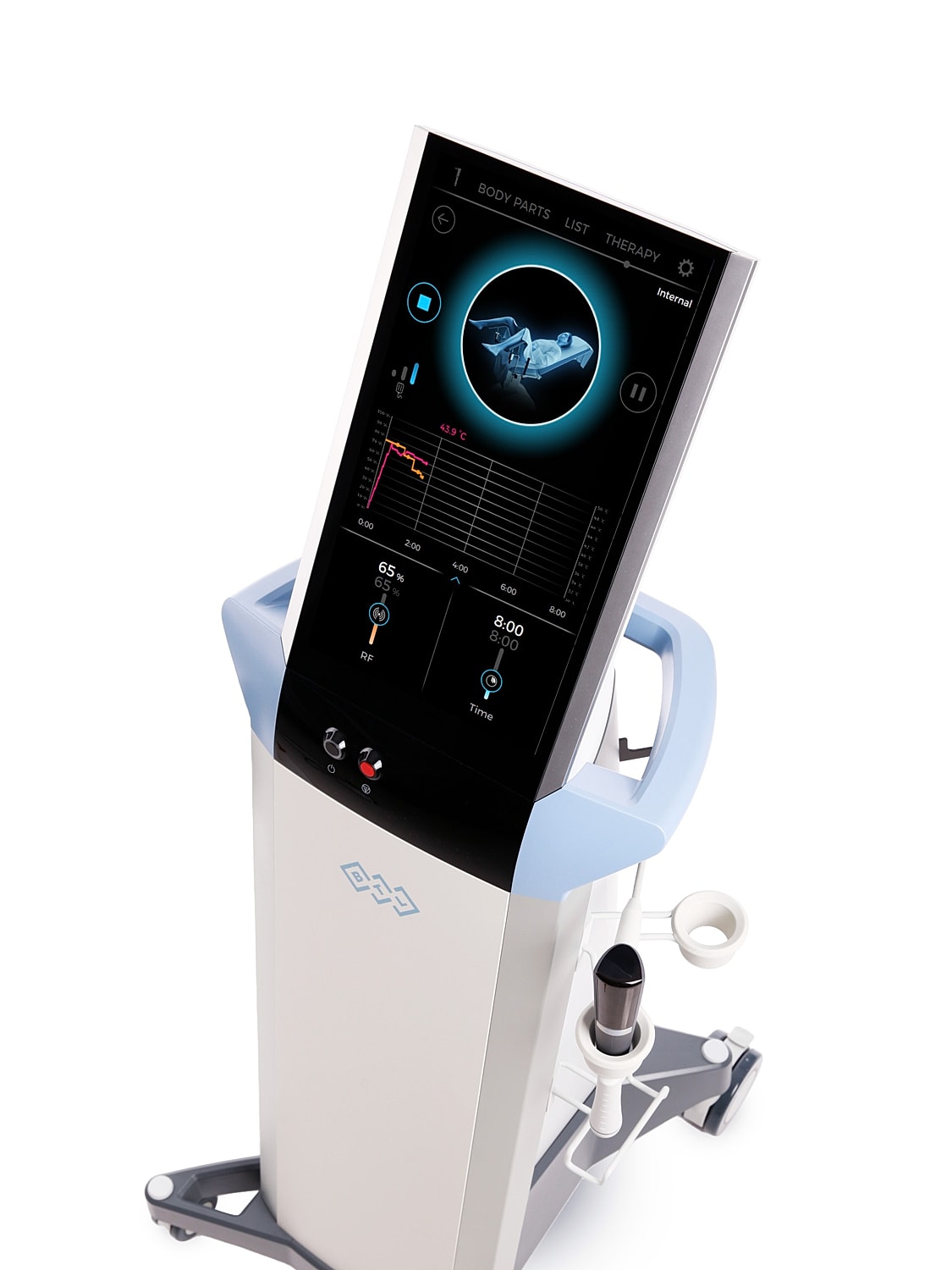 Woman sitting gracefully with crossed legs.