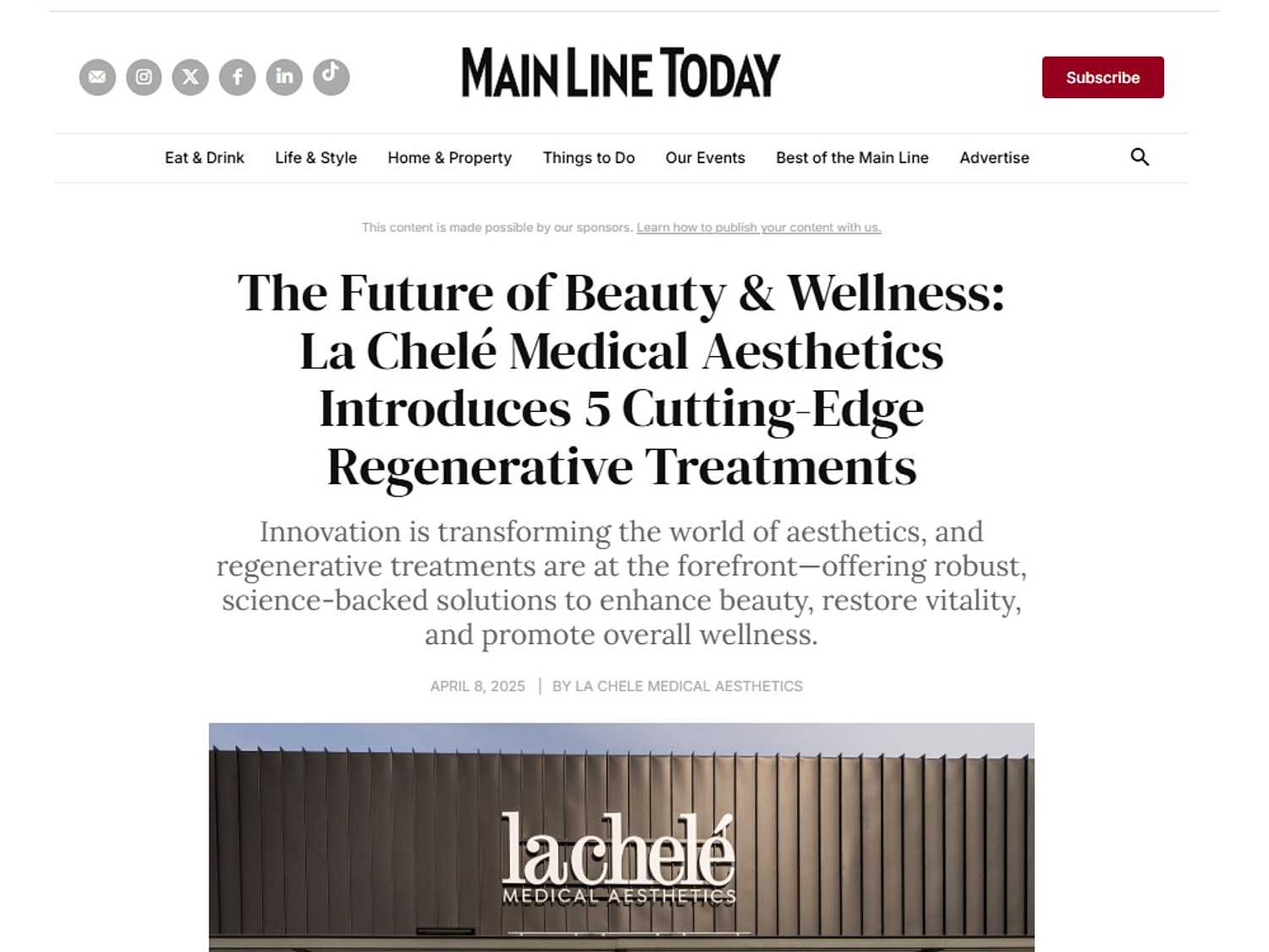 La Chelé Medical Aesthetics article on regenerative treatments