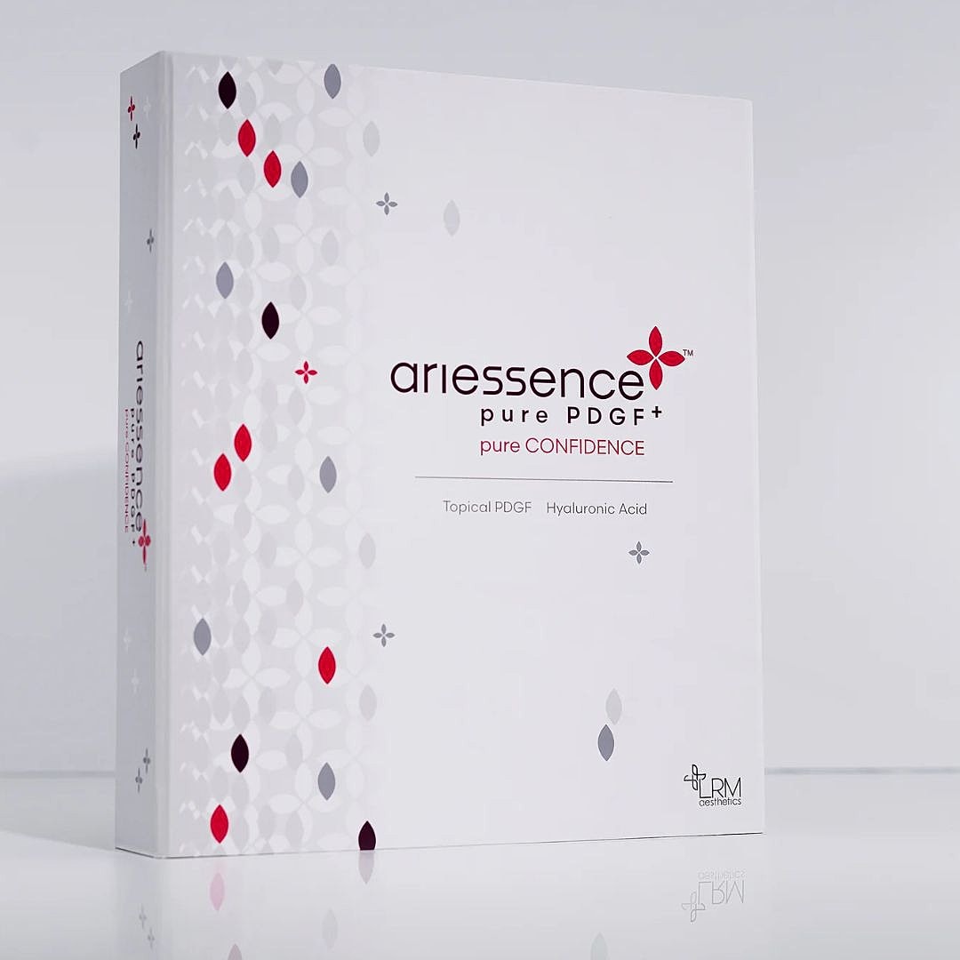Ariessence PDGF skincare product packaging.