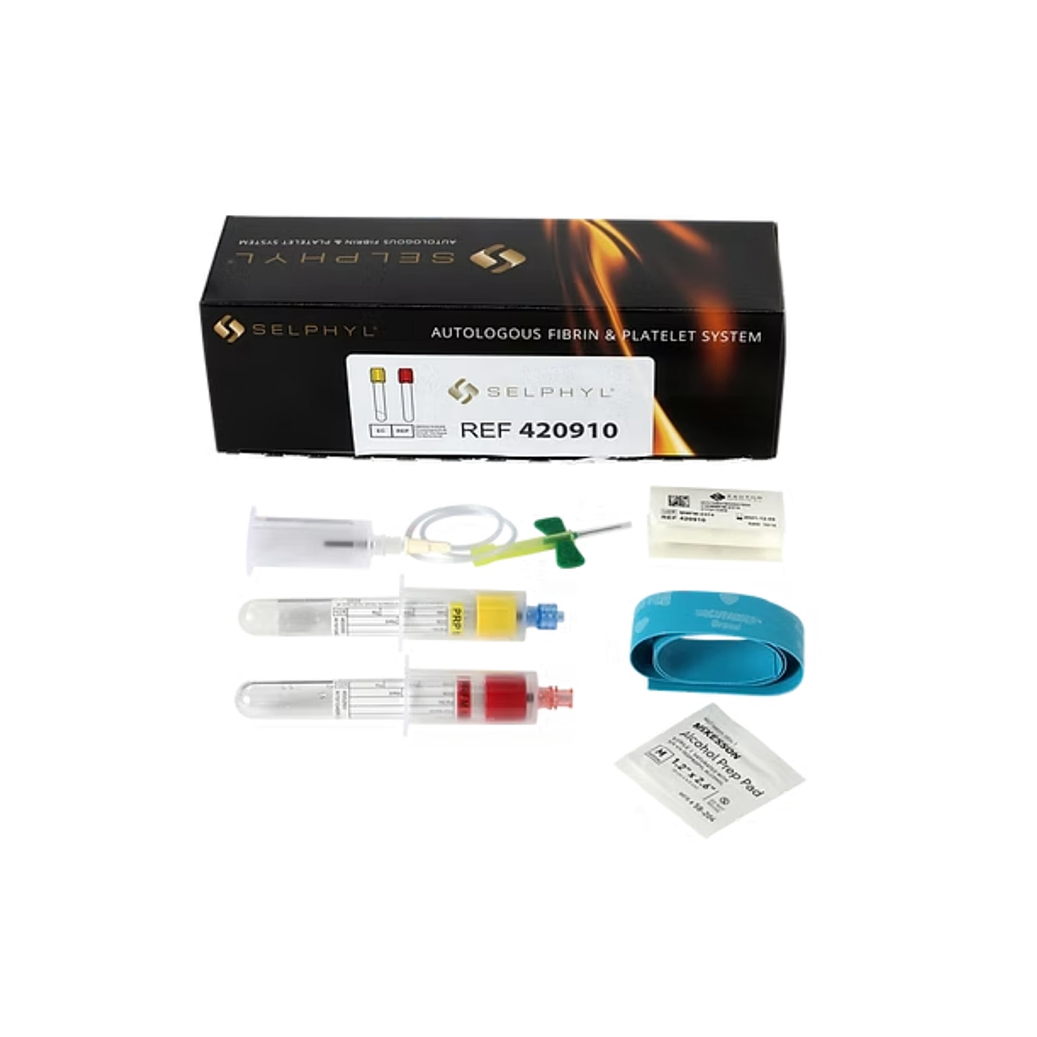 Autologous fibrin and platelet system kit components.