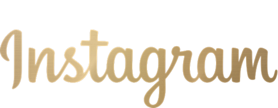 Instagram logo in gold lettering on black background