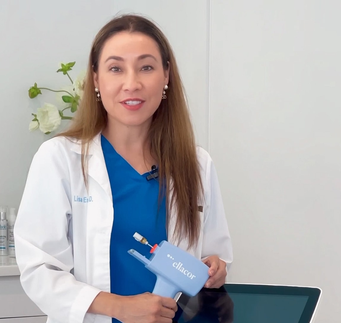 Medical professional discussing patient benefits of treatment.