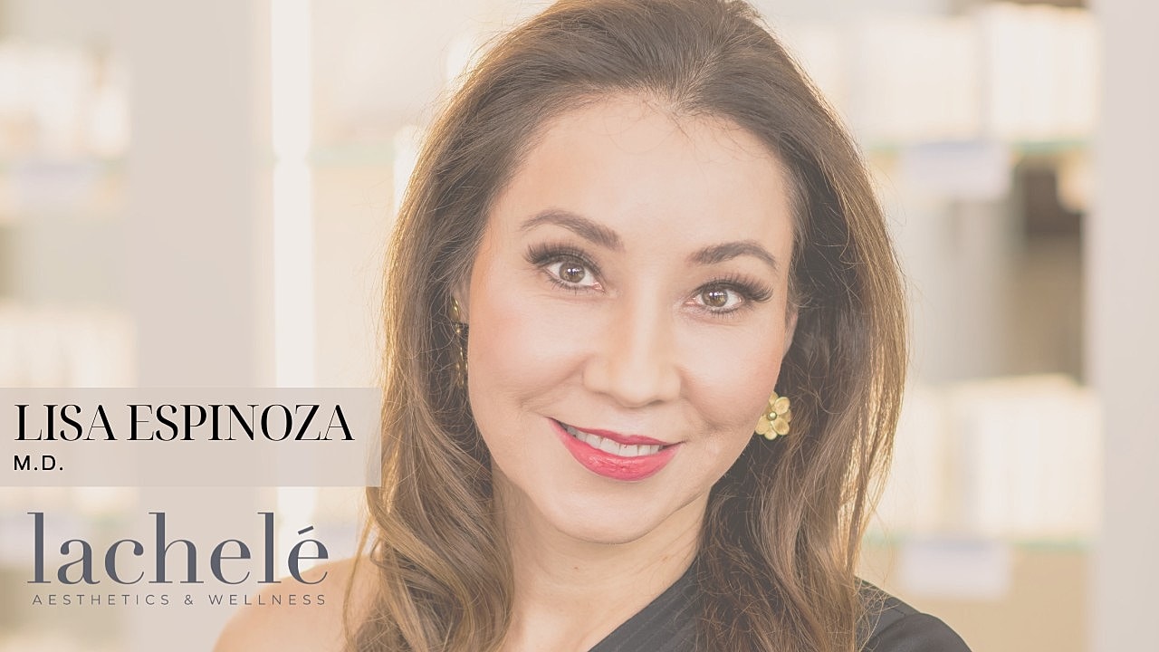 Smiling woman in a bright, modern setting.