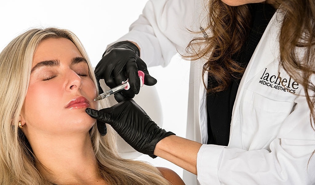 Patient receiving cosmetic injectable treatment.